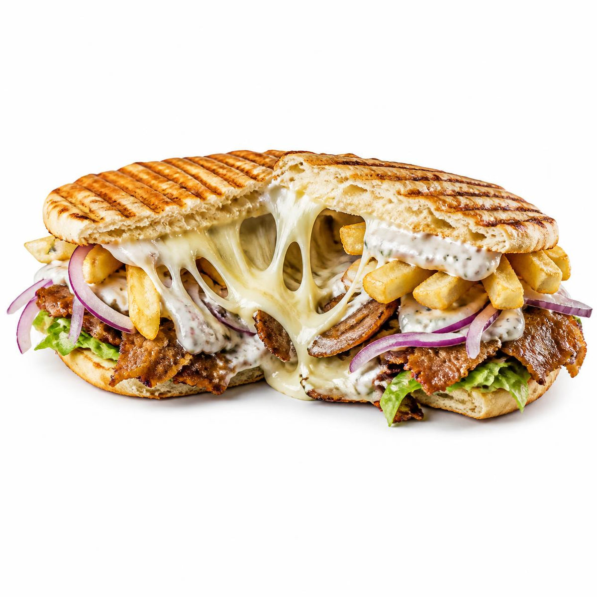Pita Skepasti met gyros, kaas en tzatziki – Kalispera Gyros